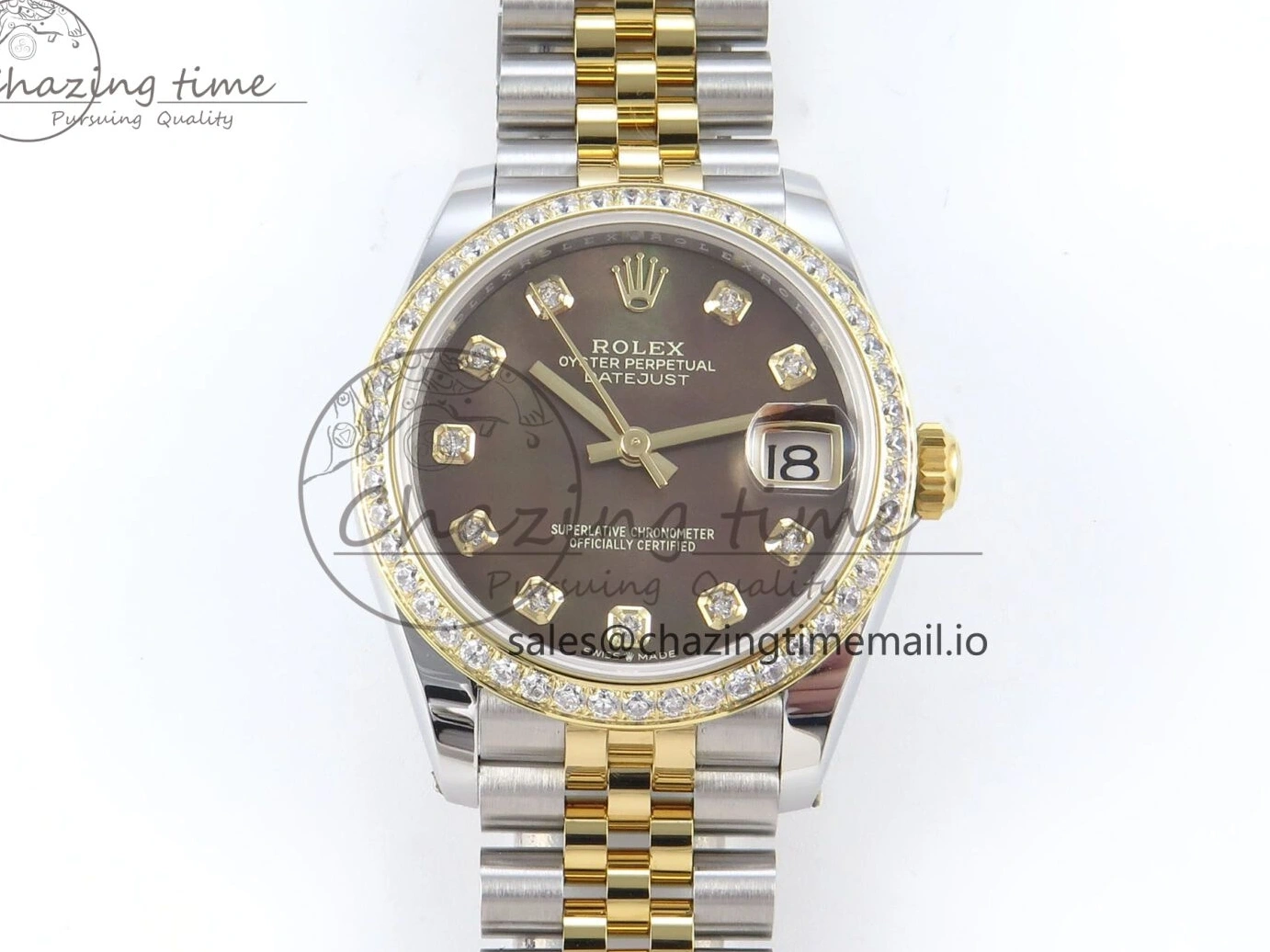 0515 DateJust 31 278383RBR ARF 1:1 Best Edition 904L Steel Brown Diamonds Dial Diamonds Bezel on SS YG Jubilee Bracelet ETA Snug 409